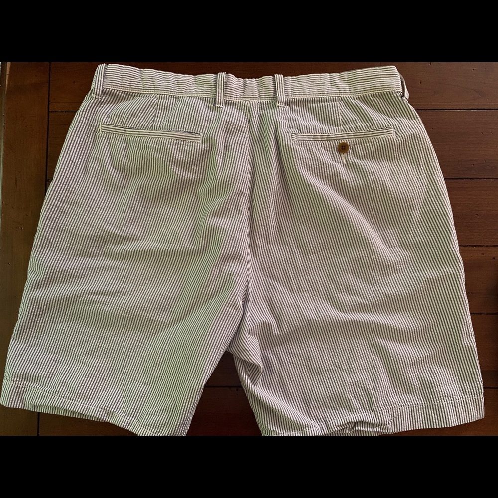 Men’s 36W JCREW light blue and white stripe shorts